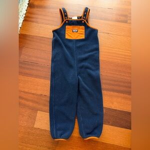 Patagonia Kids' Blue and Orange fleece Overalls